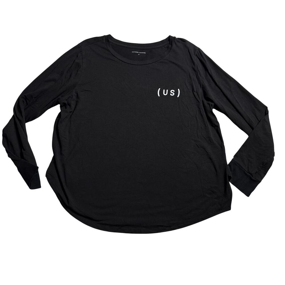 Unviersal Standard Shirt Women's Medium Black ALL OF US. AS WE ARE Long Sleeve